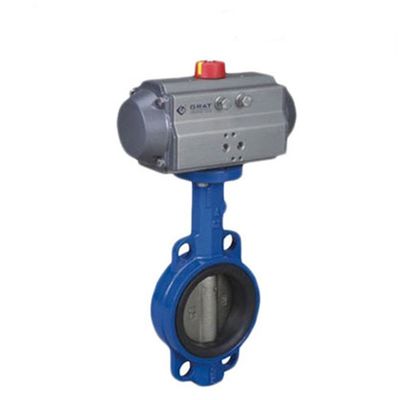 DN300 Pn16 Pneumatic Butterfly Valve स्टेनलेस स्टील डक्टिल आयरन वेफर तितली वाल्व