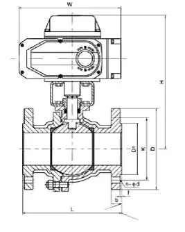 स्टेनलेस स्टील फ्लैंज कनेक्शन इलेक्ट्रिकल कंट्रोल बॉल वाल्व 1