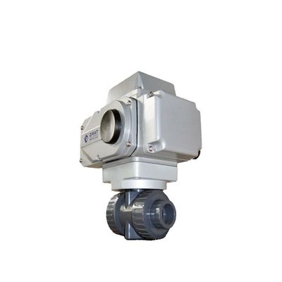 50mm 12V 3 इंच प्लास्टिक UPVC इलेक्ट्रिक बॉल वाल्व मोटर चालित एक्ट्यूएटर बॉल वाल्व